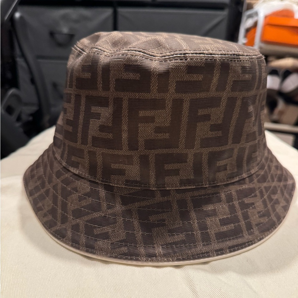 Fendi Brown FF jacquard bucket hat